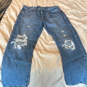 Levi 501 High Rise, Straight Leg, Cropped Jeans